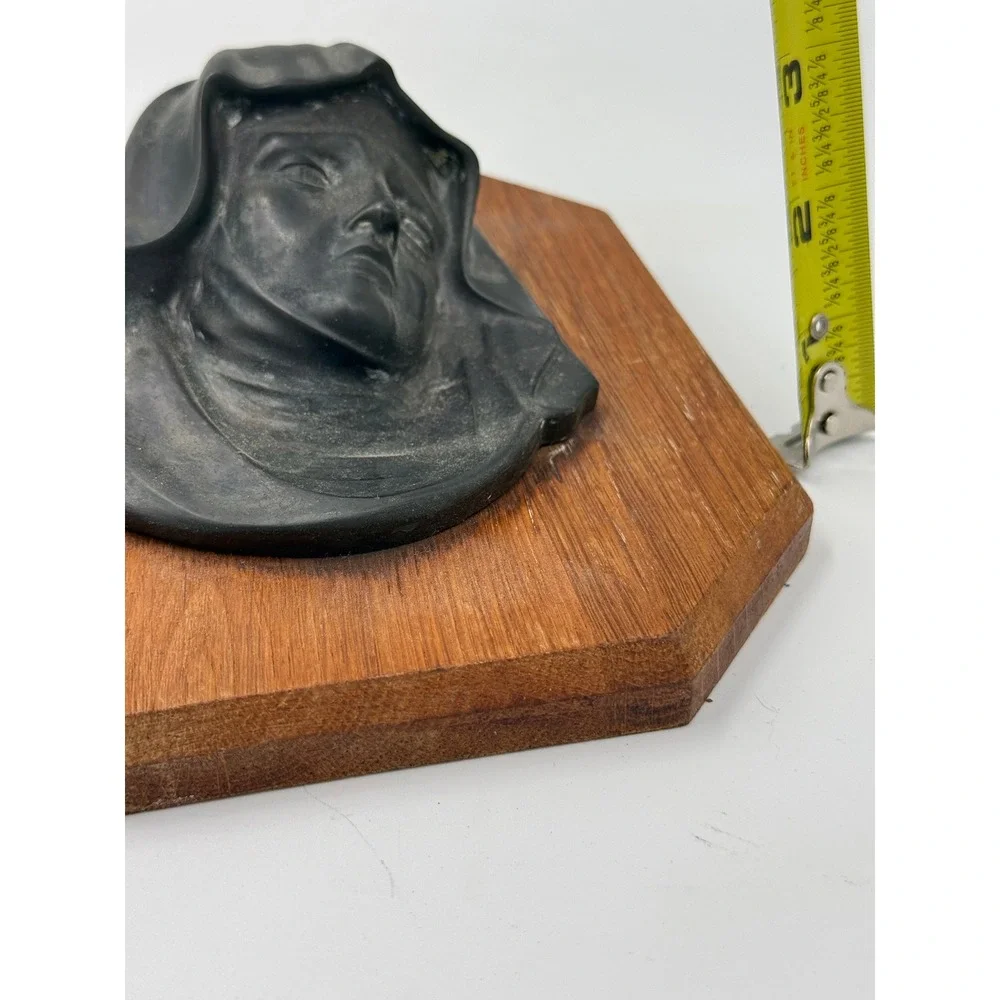Unbranded Virgin Mary Wall Plaque Religious Art 8.5in Black Wood Base Relief